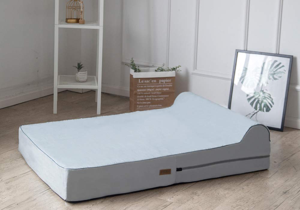 Jumbo Orthopedic Dog Bed - 7-inch Thick Memory Foam Pet Bed With Removable Cover &amp; Free Waterproof Liner - For Large Breed Dogs