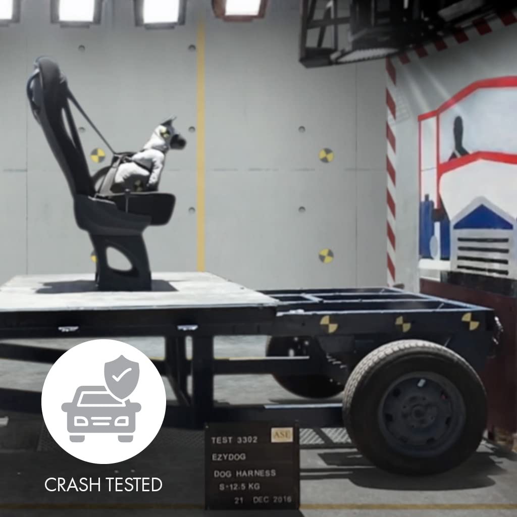 EzyDog Drive Safety Travel Dog Car Harness - Crash Tested US (FMVSS 213) - Use with Car Seat Belt (Large)