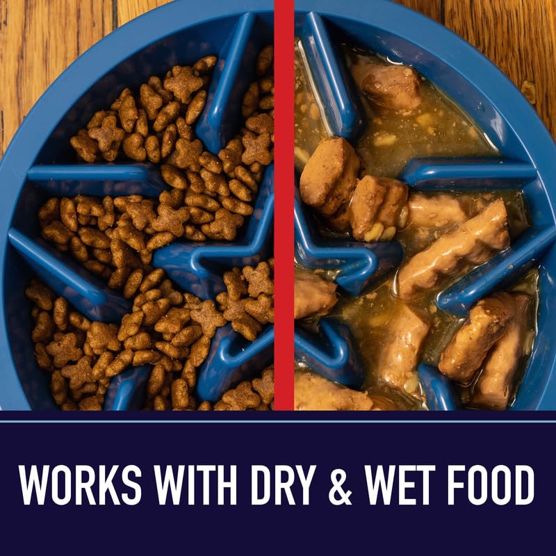 Slow Feeder LARGE Dog Bowls - Cup Maze Puzzle Food Bowl with Feeder Holes, Fits into Elevated Pet Feeders (4 Cup - 8.9-9.25 Inch Feeder Holes)