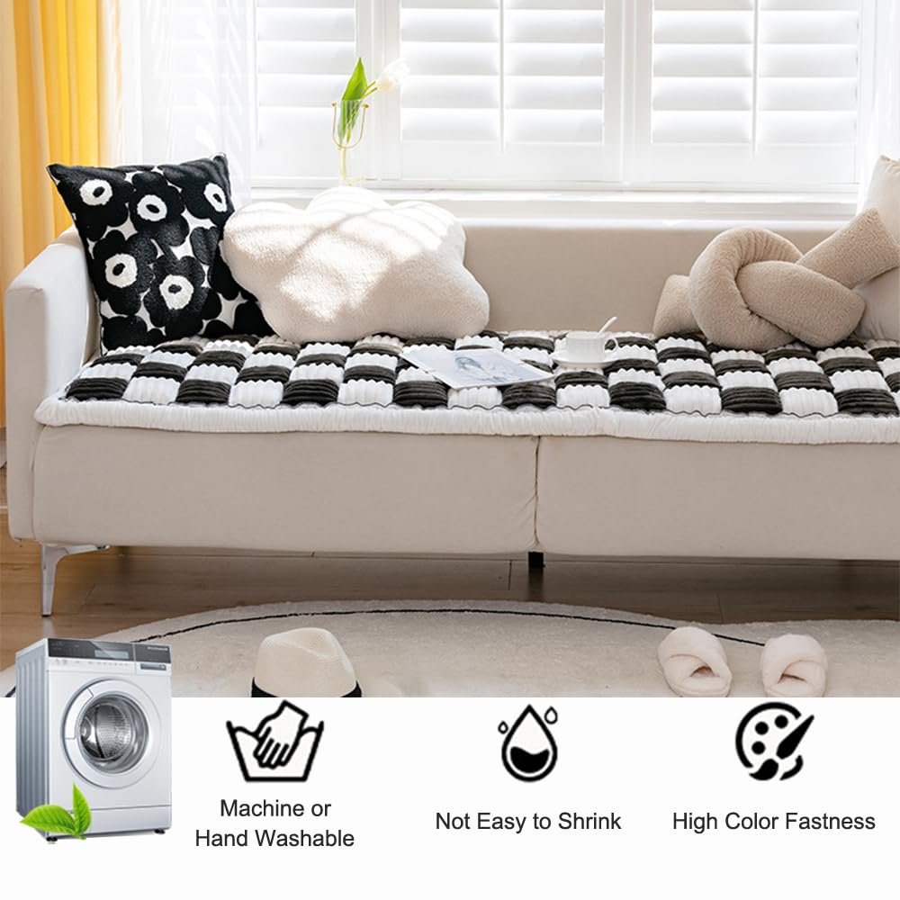 Washable Pet Bed Couch Protective Cover (27.6 x 59 Inch, Grey)