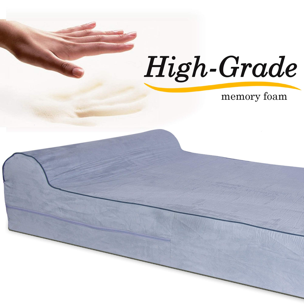 Jumbo Orthopedic Dog Bed - 7-inch Thick Memory Foam Pet Bed With Removable Cover &amp; Free Waterproof Liner - For Large Breed Dogs