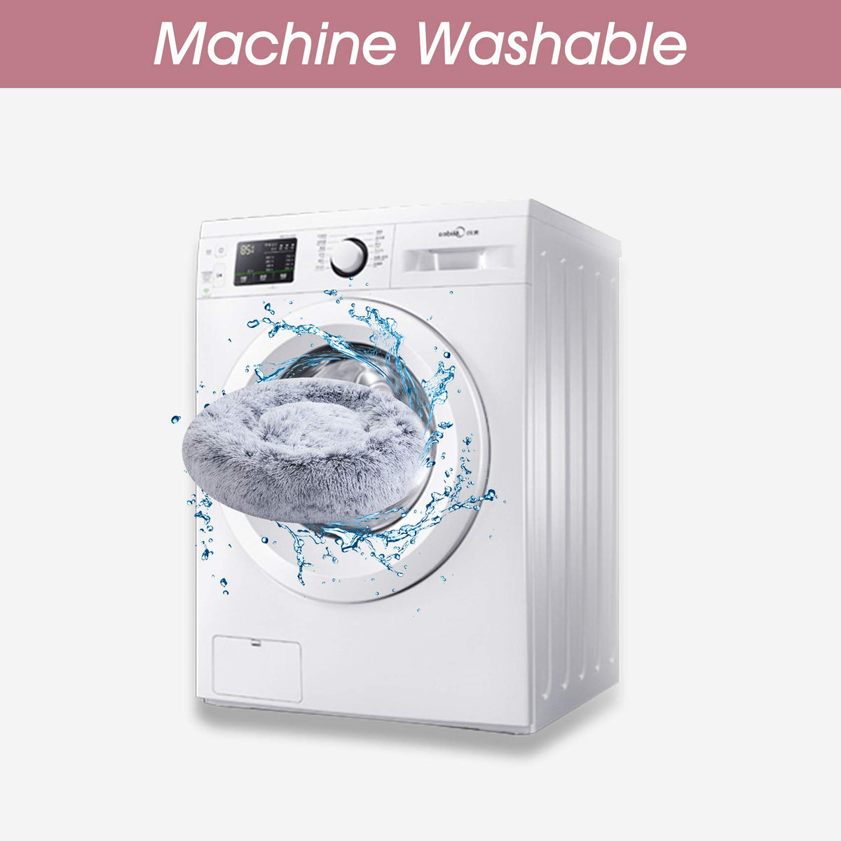 WESTERN HOME WH Calming Dog Bed &amp; Cat Bed, Anti-Anxiety Donut Dog Cuddler Bed, Warming Cozy Soft Dog Round Bed, Fluffy Faux Fur Plush Dog Cat Cushion Bed for Small Medium Dogs and Cats