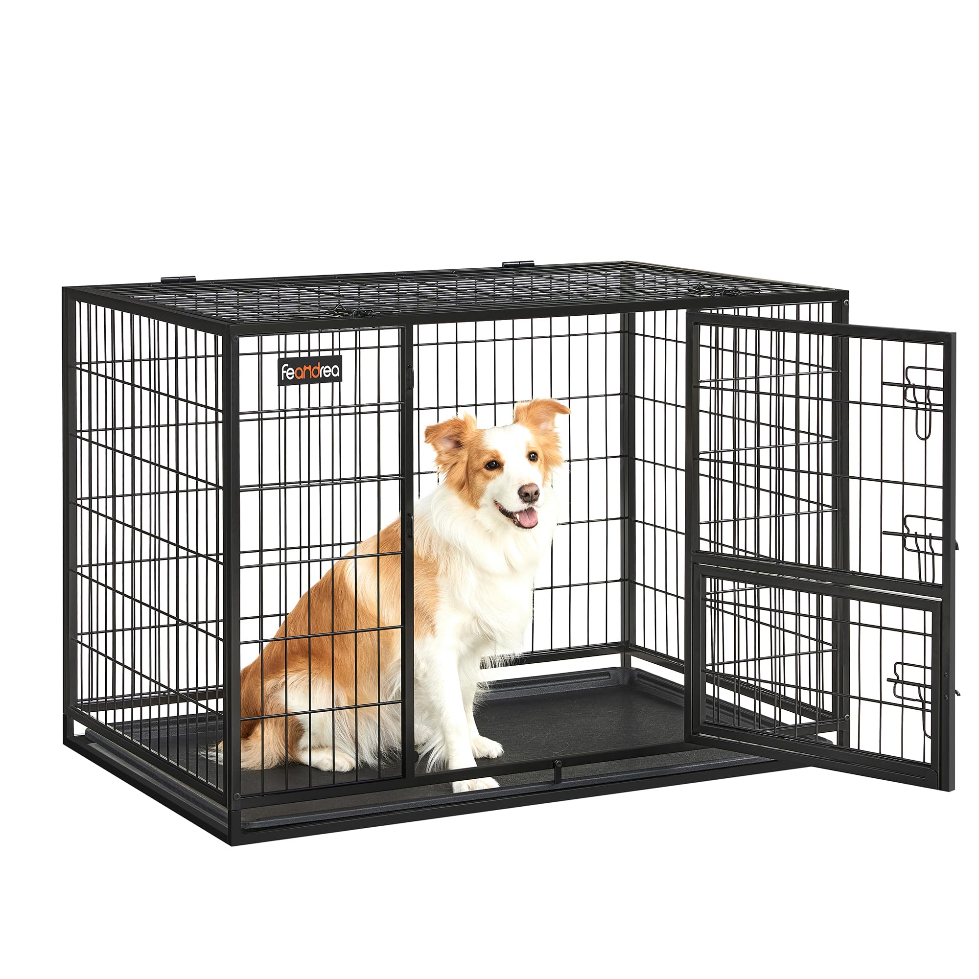 Feandrea Heavy-Duty Dog Crate,  XL for Medium and Large Dogs, 42.1 x 27.6 x 29.5 Inches, Black