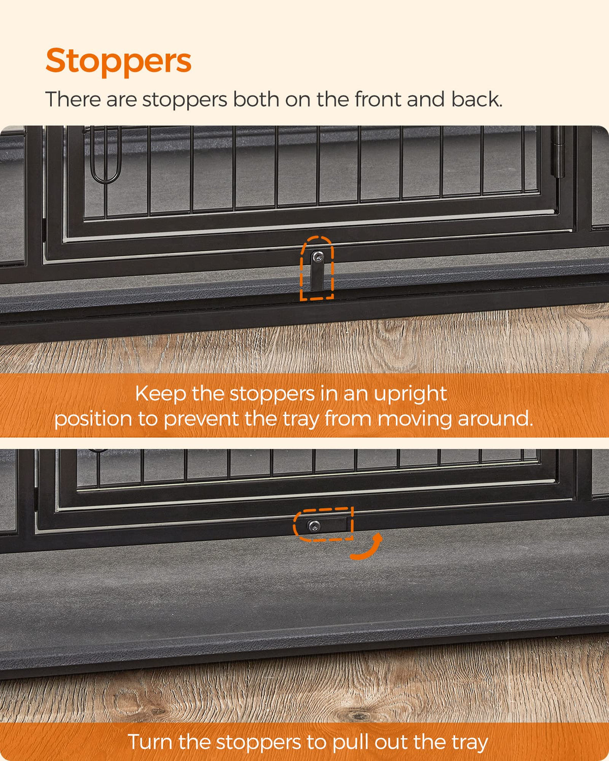 Feandrea Heavy-Duty Dog Crate,  XL for Medium and Large Dogs, 42.1 x 27.6 x 29.5 Inches, Black